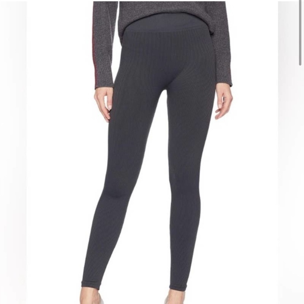 Spiritual Gangster Gray Ribbed Workout Lounge Leggings size M/L Seamless